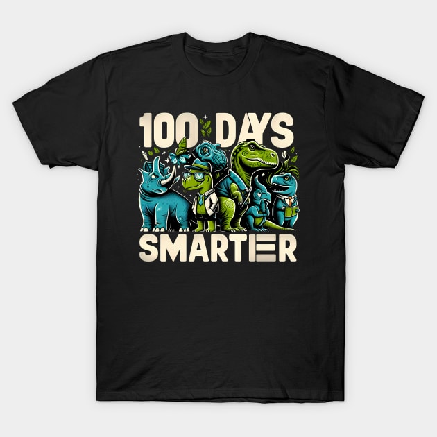 100 Days Smarter - Dinosaurs T-Shirt by ANSAN